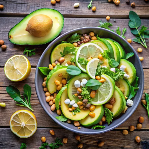 Zencefilli Nohut ve Avokado Salatası